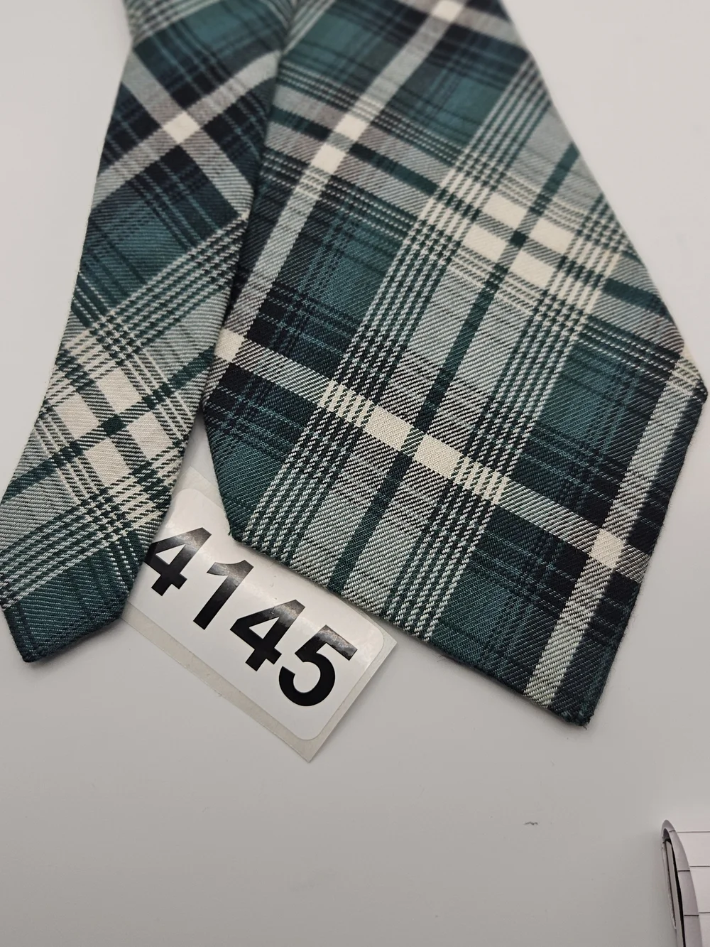 Vintage GAP Green Plaid Men's Tie Blue Woven Label #4145